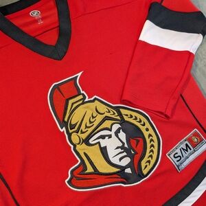 NHL Red Hockey Jersey with Black V-Neck